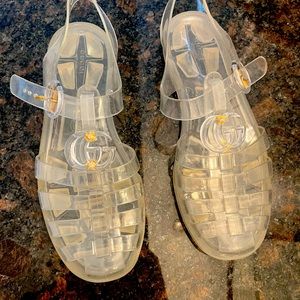 Gucci clear jelly sandal.  Women's sandal with Double G